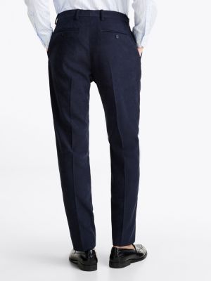 blue anti-wrinkle two-piece suit for men tommy hilfiger