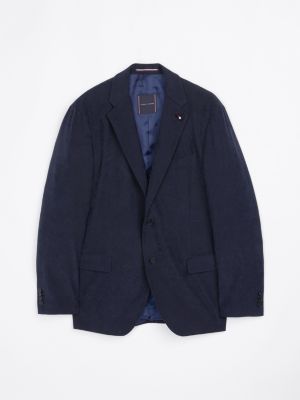 blue anti-wrinkle two-piece suit for men tommy hilfiger