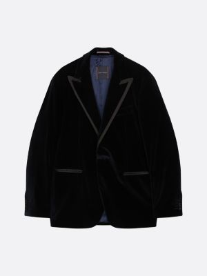 blue th x festive velvet slim fit tuxedo for men tommy hilfiger