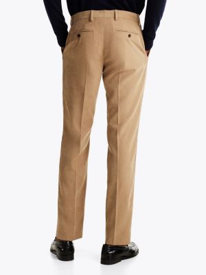 beige moisture wicking two-piece suit for men tommy hilfiger