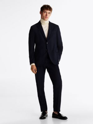 blue moisture wicking two-piece suit for men tommy hilfiger