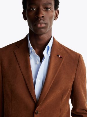 braun einreihiges sakko mit aufgesetzten taschen für herren - tommy hilfiger