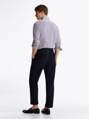 blue turn-up hem trousers for men tommy hilfiger