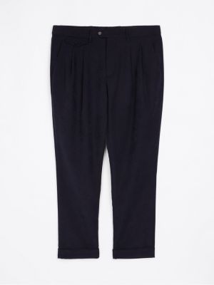 blue turn-up hem trousers for men tommy hilfiger