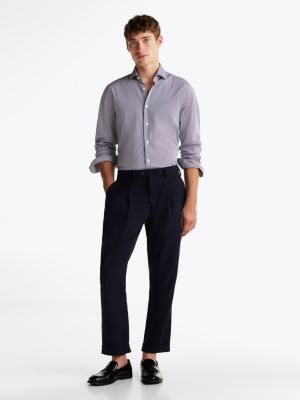 blue turn-up hem trousers for men tommy hilfiger