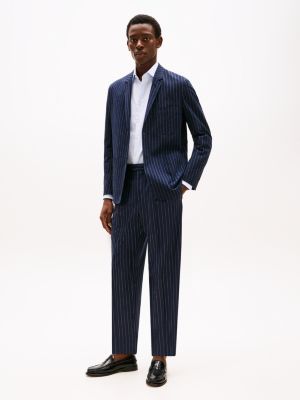 blue pinstripe single breasted blazer for men tommy hilfiger