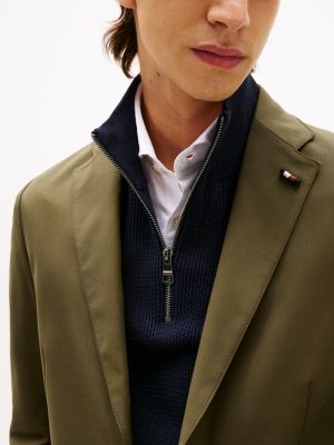 blazer droit vert pour hommes tommy hilfiger