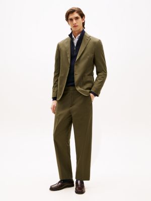 blazer droit vert pour hommes tommy hilfiger