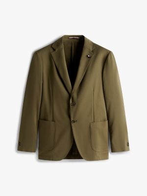 blazer droit vert pour hommes tommy hilfiger