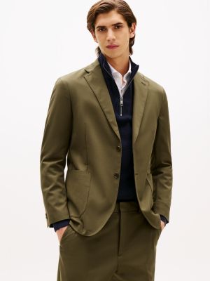 green single breasted blazer for men tommy hilfiger