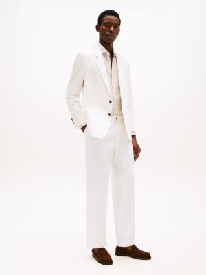 blazer droit blanc pour hommes tommy hilfiger