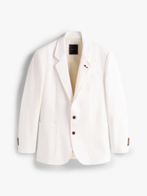 blazer droit blanc pour hommes tommy hilfiger