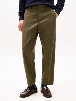 groen pantalon met persvouwen voor heren - tommy hilfiger