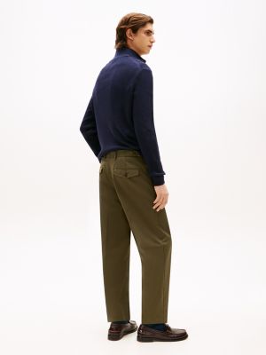 groen pantalon met persvouwen voor heren - tommy hilfiger