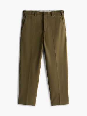 groen pantalon met persvouwen voor heren - tommy hilfiger