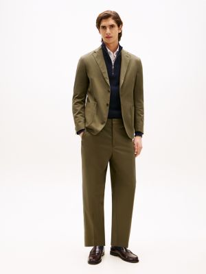 green pressed trousers for men tommy hilfiger