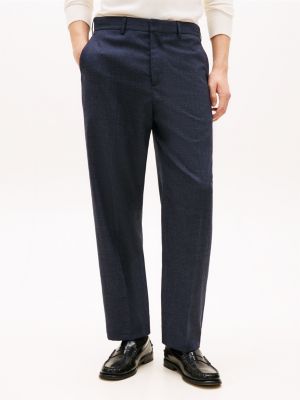 blue wool blend denim trousers for men tommy hilfiger