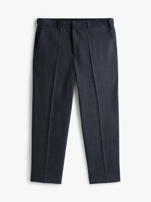 blue wool blend denim trousers for men tommy hilfiger