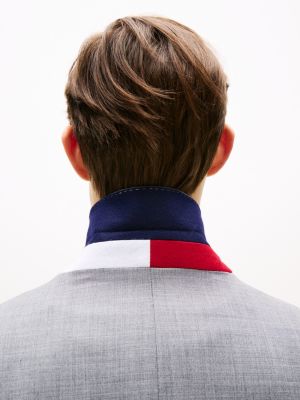 grijs single-breasted blazer van wolmix voor heren - tommy hilfiger