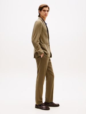 green pressed crease trousers for men tommy hilfiger