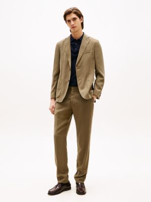 green pressed crease trousers for men tommy hilfiger