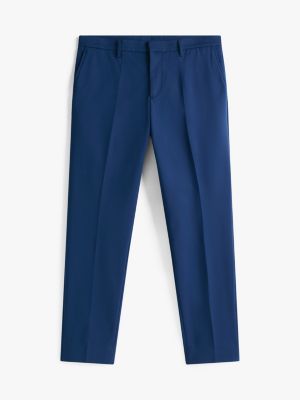 blue pressed crease trousers for men tommy hilfiger