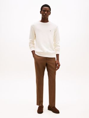 brown pantalon van wolmix voor heren - tommy hilfiger