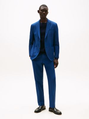 blue slim fit single breasted blazer for men tommy hilfiger
