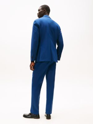 blue slim fit single breasted blazer for men tommy hilfiger