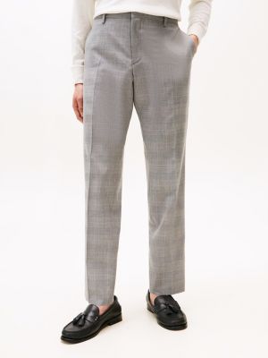 grijs single-breasted pak met ruit voor heren - tommy hilfiger