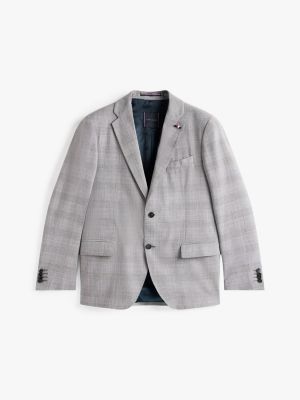 grijs single-breasted pak met ruit voor heren - tommy hilfiger