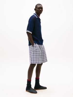 blau the runway collection chino-shorts mit weitem bein für herren - tommy hilfiger