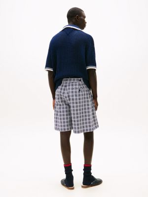 blau the runway collection chino-shorts mit weitem bein für herren - tommy hilfiger