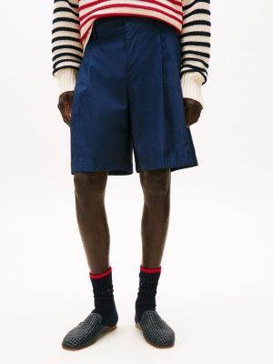 blau the runway collection chino-shorts mit weitem bein für herren - tommy hilfiger