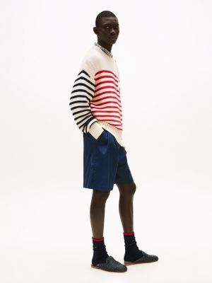 blau the runway collection chino-shorts mit weitem bein für herren - tommy hilfiger