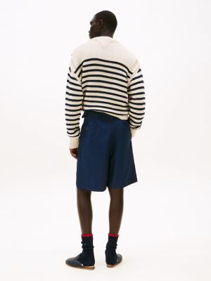 blau the runway collection chino-shorts mit weitem bein für herren - tommy hilfiger