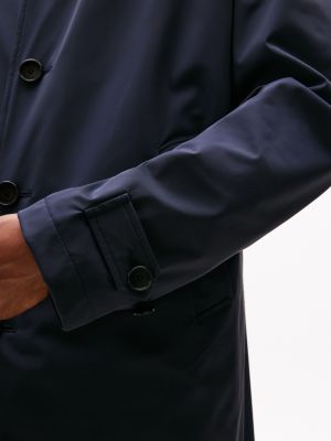 blue tailored single breasted coat for men tommy hilfiger