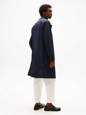 blue tailored single breasted coat for men tommy hilfiger