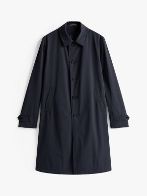 blue tailored single breasted coat for men tommy hilfiger