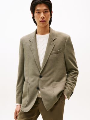 green patch pocket single breasted blazer for men tommy hilfiger