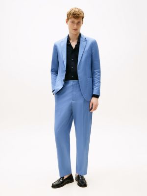 blue regular fit broek met persvouwen voor heren - tommy hilfiger