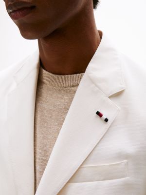 weiß einreihiges sakko mit pattentaschen für herren - tommy hilfiger