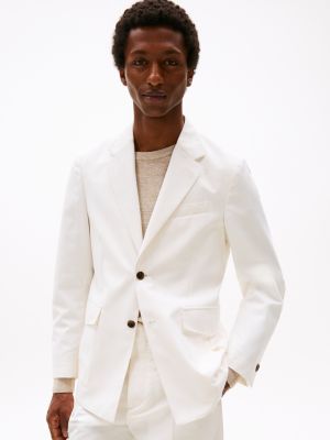 white einreihiges sakko mit pattentaschen für herren - tommy hilfiger