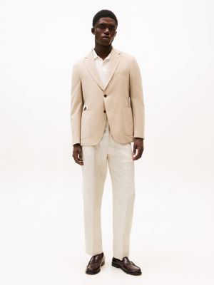 beige extra slim single breasted blazer for men tommy hilfiger