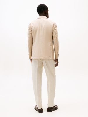 beige extra slim single breasted blazer for men tommy hilfiger