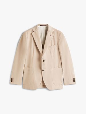 beige extra slim single breasted blazer for men tommy hilfiger