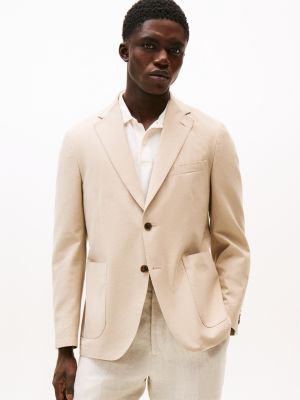 beige extra slim single breasted blazer for men tommy hilfiger