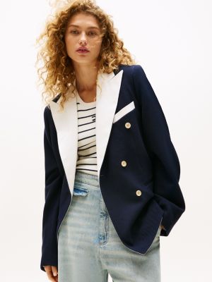 blue the runway collection zweireihiger jersey-blazer für damen - tommy hilfiger