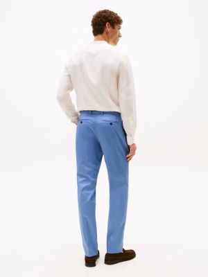 blue slim trousers for men tommy hilfiger