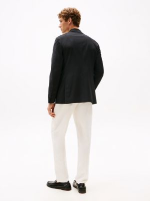 zwart slim fit blazer van wolmix voor heren - tommy hilfiger